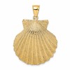 14K Large Textured Scallop Shell Charm