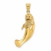 14K 3-D Polished Large Manatee Charm