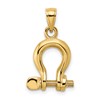 14K 3-D Medium Shackle Link with Moveable Screw Charm