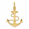 14K 3-D Textured Anchor with Rope and Shackle Bail Charm