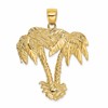 14K Large 2-D Double Palm Trees Charm