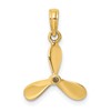 14K 3-D with 3 Blades Propeller Charm