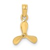 14K 3-D with 3 Blades Mini Propeller Charm