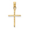 14K Diamond-cut and Polished Cross Charm