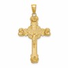 14K Crucifix with Sunburst Charm