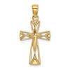 14K Polished Cut-Out Cross with Triangle Ends Charm