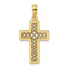 14K Textured Lace Center Cross Charm