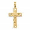 14K Cut-Out Heart with I LOVE JESUS on Reverse Crucifix Charm