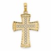 14K Diamond-cut with Satin Edge Lattice Cross Charm