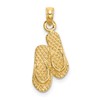 14K 3-D KEY WEST Double Flip Flop Charm