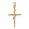 14k Two-Tone Cross Crucifix Charm