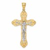 14K Two-tone Filigree Crucifix Charm