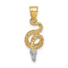 14k and White Rhodium Coiled Snake Charm