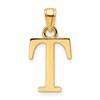 14K Polished Letter T Pendant