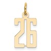 14k Small Elongated Number 26 Charm