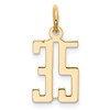 14k Small Elongated Number 35 Charm