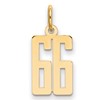 14k Small Elongated Number 66 Charm