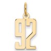 14k Small Elongated Number 92 Charm
