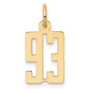 14k Small Elongated Number 93 Charm