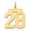 14k Medium Polished Number 28 Charm