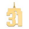 14k Medium Polished Number 31 Charm