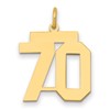 14k Medium Polished Number 70 Charm
