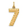 14k Large Brushed Diamond-cut Number 7 Charm