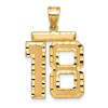 14k Large Brushed Diamond-cut Number 18 Charm