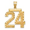 14k Large Brushed Diamond-cut Number 24 Charm