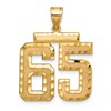 14k Large Brushed Diamond-cut Number 65 Charm