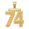 14k Large Brushed Diamond-cut Number 74 Charm
