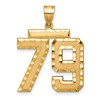 14k Large Brushed Diamond-cut Number 79 Charm