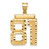 14k Large Brushed Diamond-cut Number 81 Charm