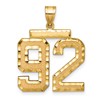 14k Large Brushed Diamond-cut Number 92 Charm