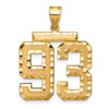 14k Large Brushed Diamond-cut Number 93 Charm