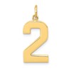 14k Large Polished Number 2 Charm