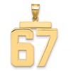 14k Large Polished Number 67 Charm