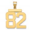 14k Large Polished Number 82 Charm