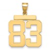 14k Large Polished Number 83 Charm