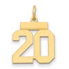 14k Small Polished Number 20 Charm