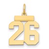 14k Small Polished Number 26 Charm