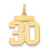 14k Small Polished Number 30 Charm