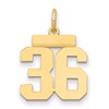 14k Small Polished Number 36 Charm