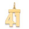 14k Small Polished Number 41 Charm