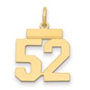 14k Small Polished Number 52 Charm