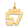 14k Small Polished Number 57 Charm