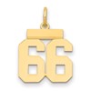 14k Small Polished Number 66 Charm