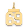 14k Small Polished Number 69 Charm
