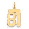 14k Small Polished Number 81 Charm