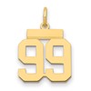 14k Small Polished Number 99 Charm